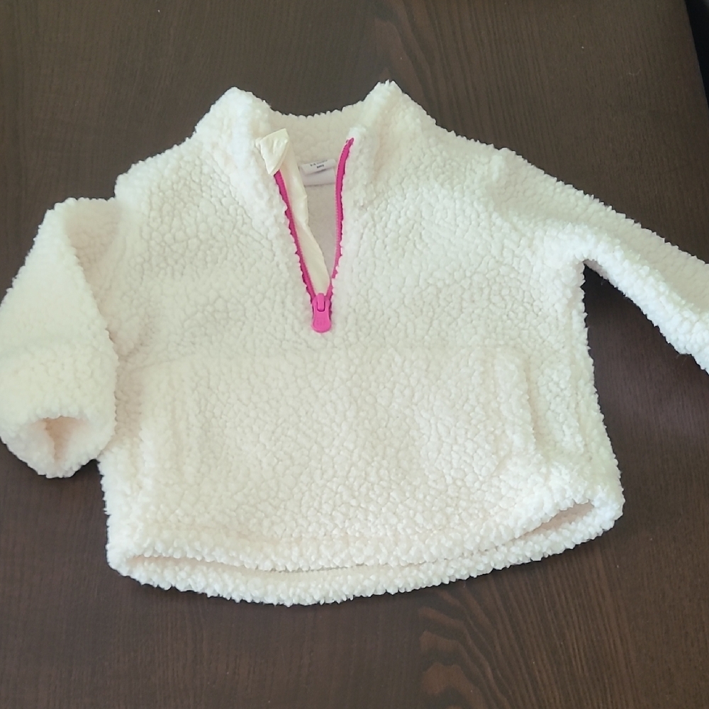 GAP Cream and Pink Sherpa Hoodie